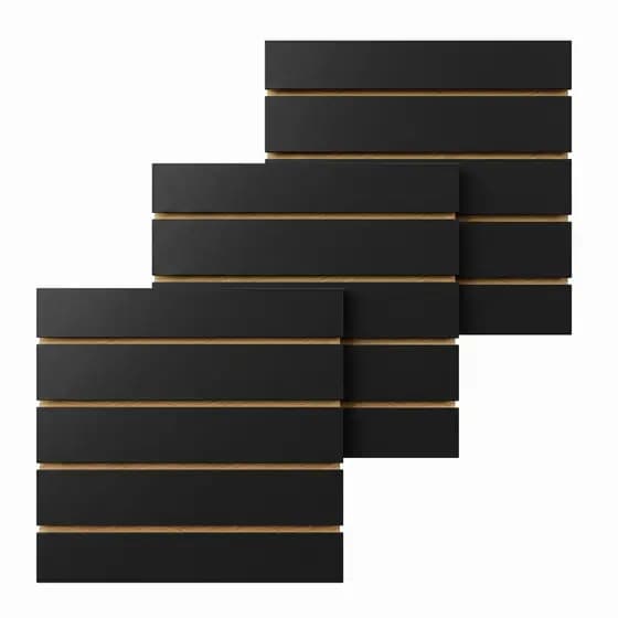 Kit 3 Painéis Canaletados -  Parede Em Mdf 60x60
