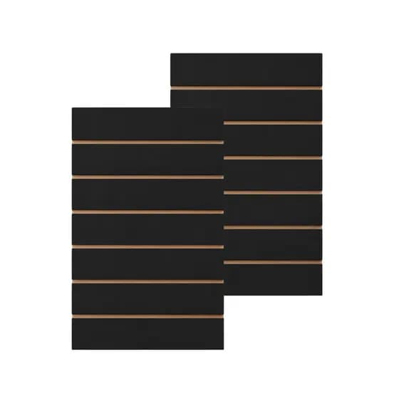 KIT 2 Painéis Canaletados. MDF 90X60 PRETO