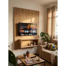Painel Tv Até 40" (90cmX1,20m) MDF Nicho Decorativo Prateleira Suspenso Parede.