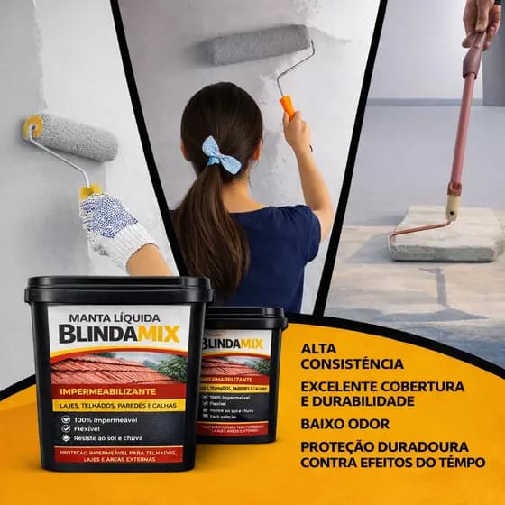Tinta Emborrachada Impermeabilizante Colorido Telhado Paredes Lajes Muros 3.6kg