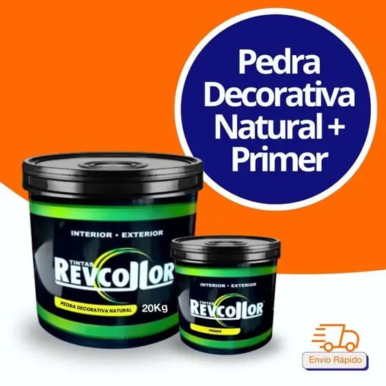 Kit Revestimento Textura Pedra Natural 20kg Acompanha +primer