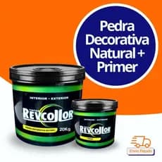 Kit Revestimento Textura Pedra Natural 20kg Acompanha +primer