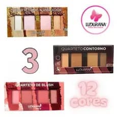 Kit 3 Paletas  Ludurana Quarteto Iluminador Contorno Blush