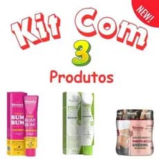 Queima Gordura Kit Com 3 Produtos Reduçao de Medidas Reduz Celulite Reduz Estrias Bum Bum Durinho