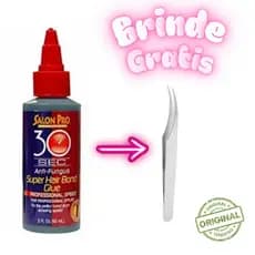 Kit Conjunto Super Cola  Salon Pro 30 ml + Pinça Extensão De Cílios Para Alongamento GRATIS