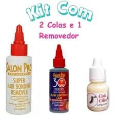 Kit conjunto duas colas  e Removedor de Cilios Salon Pro Salon Pro 30 sec e Ludurana
