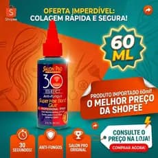 Salon Pro 30 Sec 60ml | Cola Profissional | Alta Fixação | Secagem Rápida