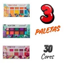 Paletas De Sombras Açai Citrus Cherry Ludurana 30 cores Coloridas