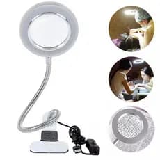 Lupa 8x Bancada Led Ring Light Mesa Manicure Estetica