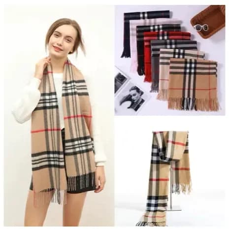 Cachecol Xadrez Feminino Lenço Pashmina Echarpe Masculino Unissex Para Frio Inverno
