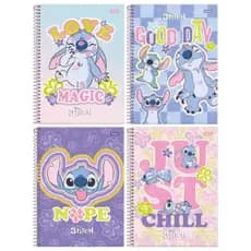 Caderno Universitário 1 Matéria Stitch 80 folhas - Foroni