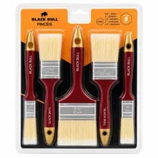 Kit Pincéis Profissionais Black Bull 5 Peças – Pintura Parede Madeira Verniz Alta Qualidade