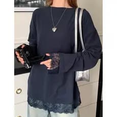 Blusa Renda Feminina Moda Europeia