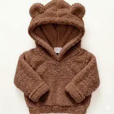 Blusa de Frio Infantil Peluciada Quentinha Teddy Carneirinho Com Touca Menino Menina