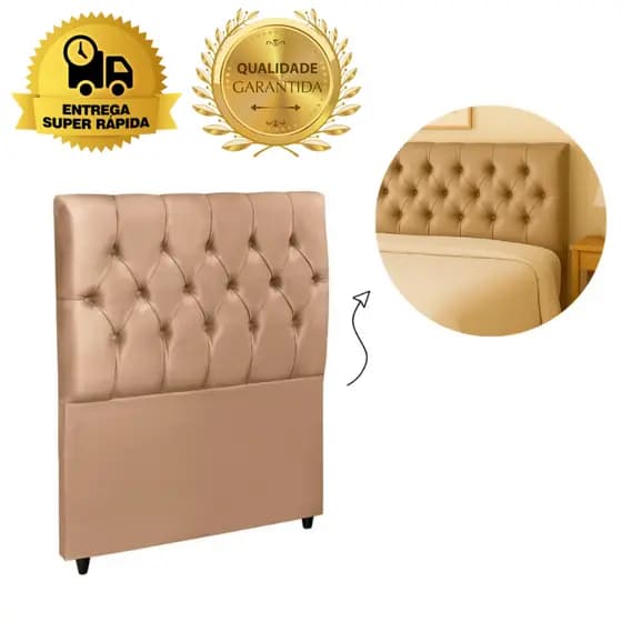 Cabeceira Cama Box Estofada Solteiro Capitonê Com Pés Fixação Decoração Quarto
