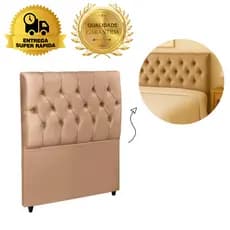 Cabeceira Cama Box Estofada Solteiro Capitonê Com Pés Fixação Decoração Quarto