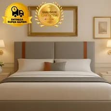 Cabeceira Cama Box Queen Estofada Painel Suspenso Decoração Quarto Luxo