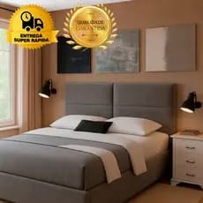 Cabeceira Cama Box Queen Estofada Painel Suspenso Modulado Decorativo Quarto