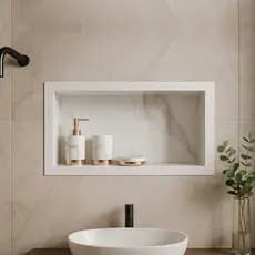 Nicho Porcelanato Para Banheiro 60x30cm Porta Shampoo Banheiro De Embutir Na Parede | Ideal para LAVABO - ENVIO FULL