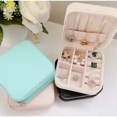 6/10 pcs KIT Porta Jóias Portátil Caixinha Bolsa de Armazenamento Colar Brincos Anéis Q1