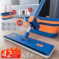 KIT 9 Conjunto De Esfregão E Balde Dobrável De Microfibra Com Raspador De Desaguamento S10