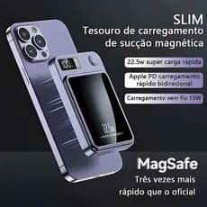 Carregador Portátil Para Iphone Indução Magsafe Powerbank 10000 mAh Battery Pack A7