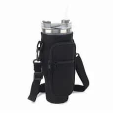 Suporte para Copo ou Garrafa Bolsa Porta Garrafas Alça Ajustável e Bolso para Ombro Portátil