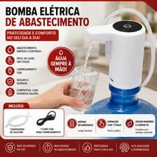 Bomba de Água Elétrica Recarregável USB Tomate 20L Portátil Branca