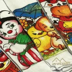 Pano De Prato Ou Limpeza Estampado Grande Kit Com  5 e 10 Peças