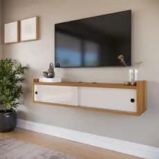 Rack Estante para Sala Ou Quarto com Passa Cabo Rack Suspenso com Prateleira para Tv até 50 Polegadas