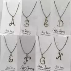 Pacote Com 6-12 Colar Pingente Letra Inicial Nome Gargantilha Aço Inox