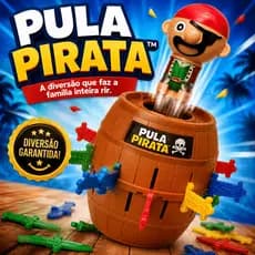 Jogo Pula Pirata Infantil 16 Peças Brinquedo Interativo Educativo Diversão em Família