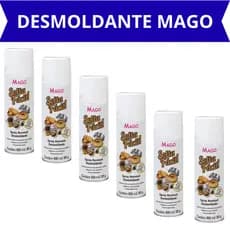 KIT 6 Desmoldante Spray Solta Fácil 400ml Mago - Antiaderente Para Untar Formas Massas Bolos Doces