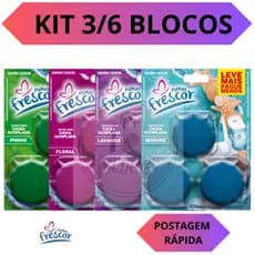 BLOCO TABLETE PASTILHA SANITARIO PARA CAIXA ACOPLADA NOVO FRESCOR EMBALAGEM TRIPLA