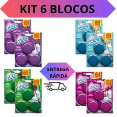 Pedra Sanitária Nas Fragrâncias Lavanda Bloco Caixa Acoplada kit 6 blocos de 45g