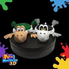 Porta-Copos De Koopa e Dry Bones Para Mesa , Suporte Bebidas - Mario World