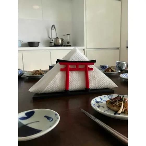 Kit Porta Guardanapo Torii Japonês Decorativo | Suporte Elegante para Mesa Sushi e Jantar