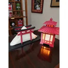 Kit Oriental de mesa II - Porta Guardanapo + Luminaria de mesa