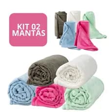 Kit Manta Para Bebê ou Pet Cachorro ou Gato 02 Peças Premium Antialérgica Mantinha Cobertor Coberta