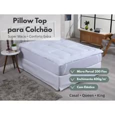 Pillow Top Casal Queen King Sobrecolchão Colchonete para Cama Topper de Colchão