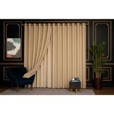 Cortina Voil Gaze de Linho Blackout com Forro Microfibra 5,00m x 2,80 ou 2,70m Blecaute Claridade