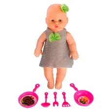 Boneca Babidu Papinha com Acessórios de Cozinha