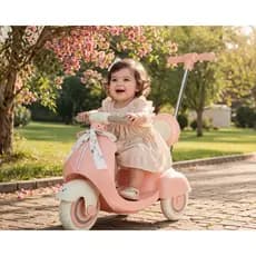 Moto Elétrica Infantil 6V com Empurrador – Rosa