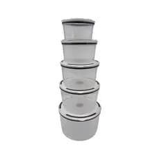 Conjunto 5 Potes Herméticos de Plástico Com Tampa