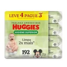 HUGGIES Kit Lenços Umedecidos Huggies Toalhas Umedecidas Max Clean 4X48 OU 2X96 TOTAL DE 192