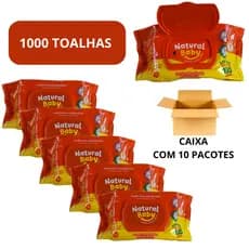 Kit 10 Pacotes Lenço Umedecido Natural Baby Wipes - 100 Unidades Cada