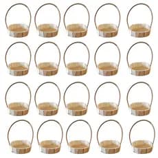Kit 24 Cestas Oval De Madeira Artesanal Para Presente Páscoa Dia Das Mães Fraldeira Oval 19 cm P
