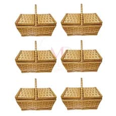 Kit 6 Unidades Cesta de Piquenique Fibra Sintética 28x16x13 PP