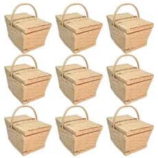 Kit 10 Cesta de Piquenique Fibra Sintética Mini 13X15X22 (Cesta lembrancinha)