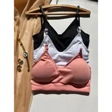 Kit 3 Top Canelado Elástico Reforçado Feminino Alça Ajustáveis Topper Academia Treino Fitness Adulto